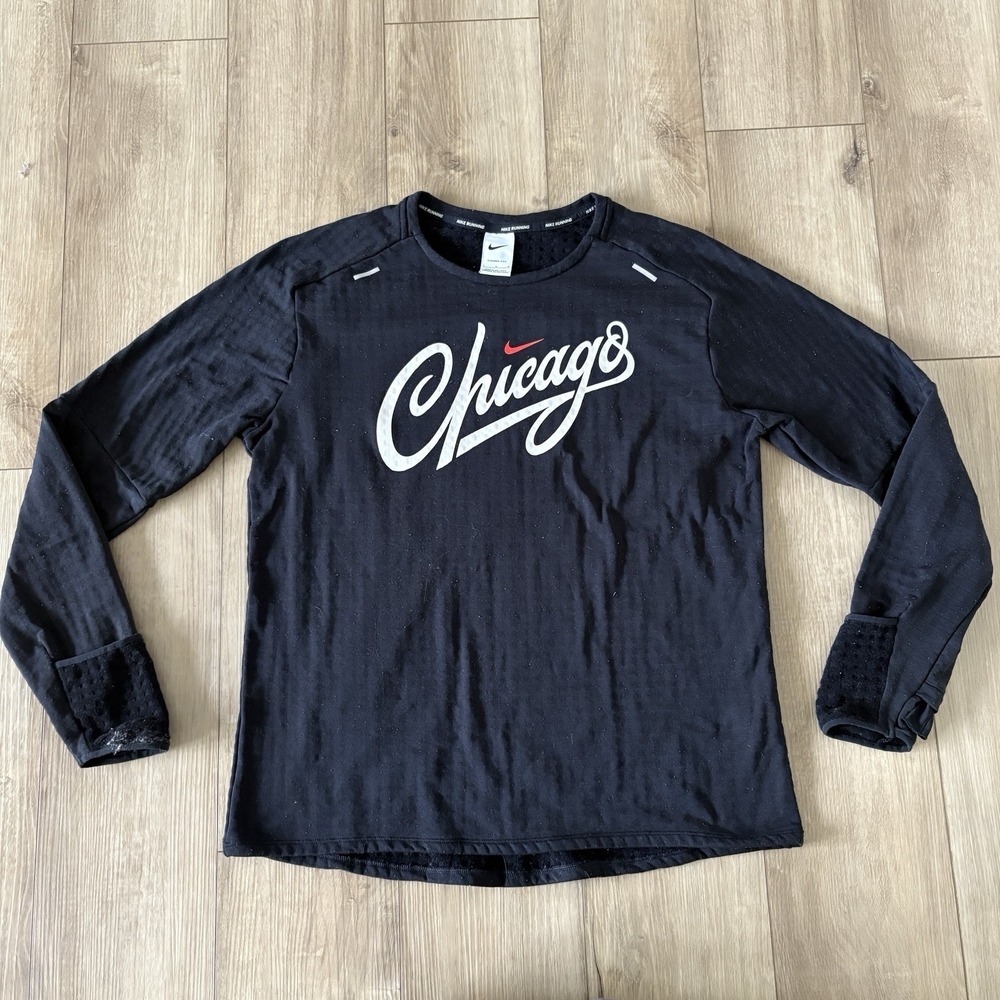 Nike 2021‎ Chicago Marathon Therma Fit Men's Large L Crew Sweater Fleece